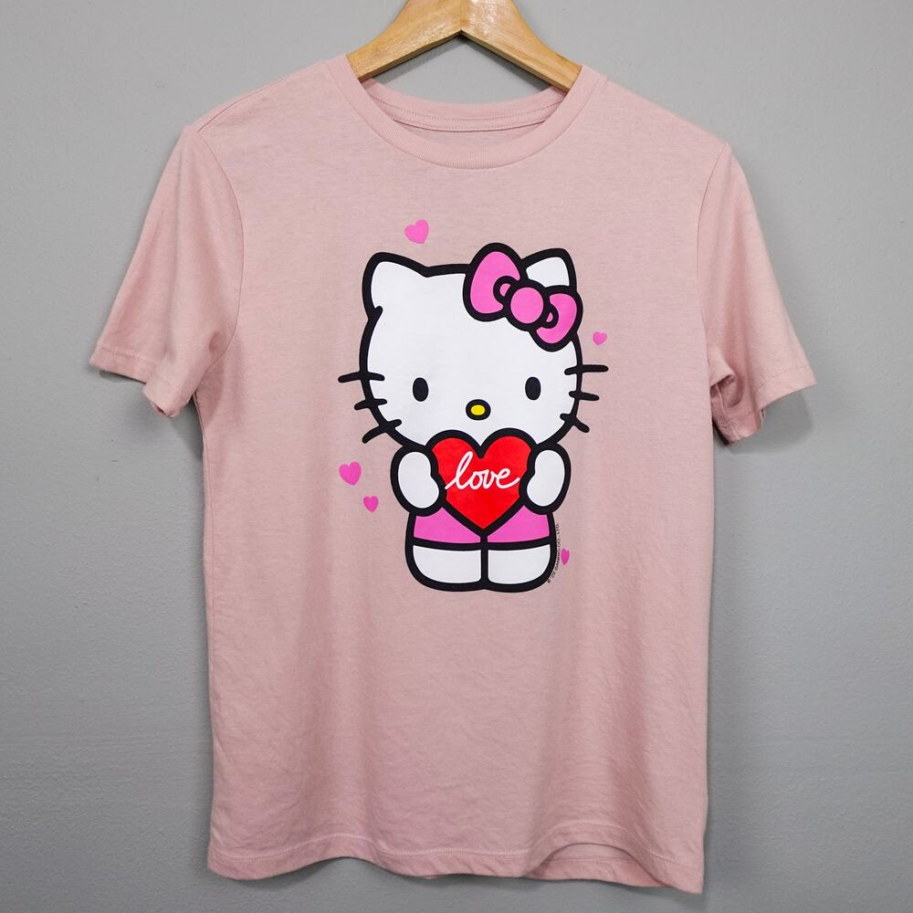 Old Navy Hello Kitty Graphic Tee Kids Sz XL Pink Love Short Sleeve Crew Neck